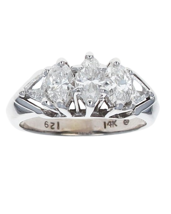 Marquise and Trilliant Diamond Ring